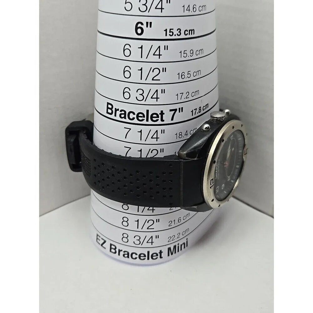 Sharp Analog Digital Quartz Sport Watch 5 ATM Black Rubber Band New Battery Mens